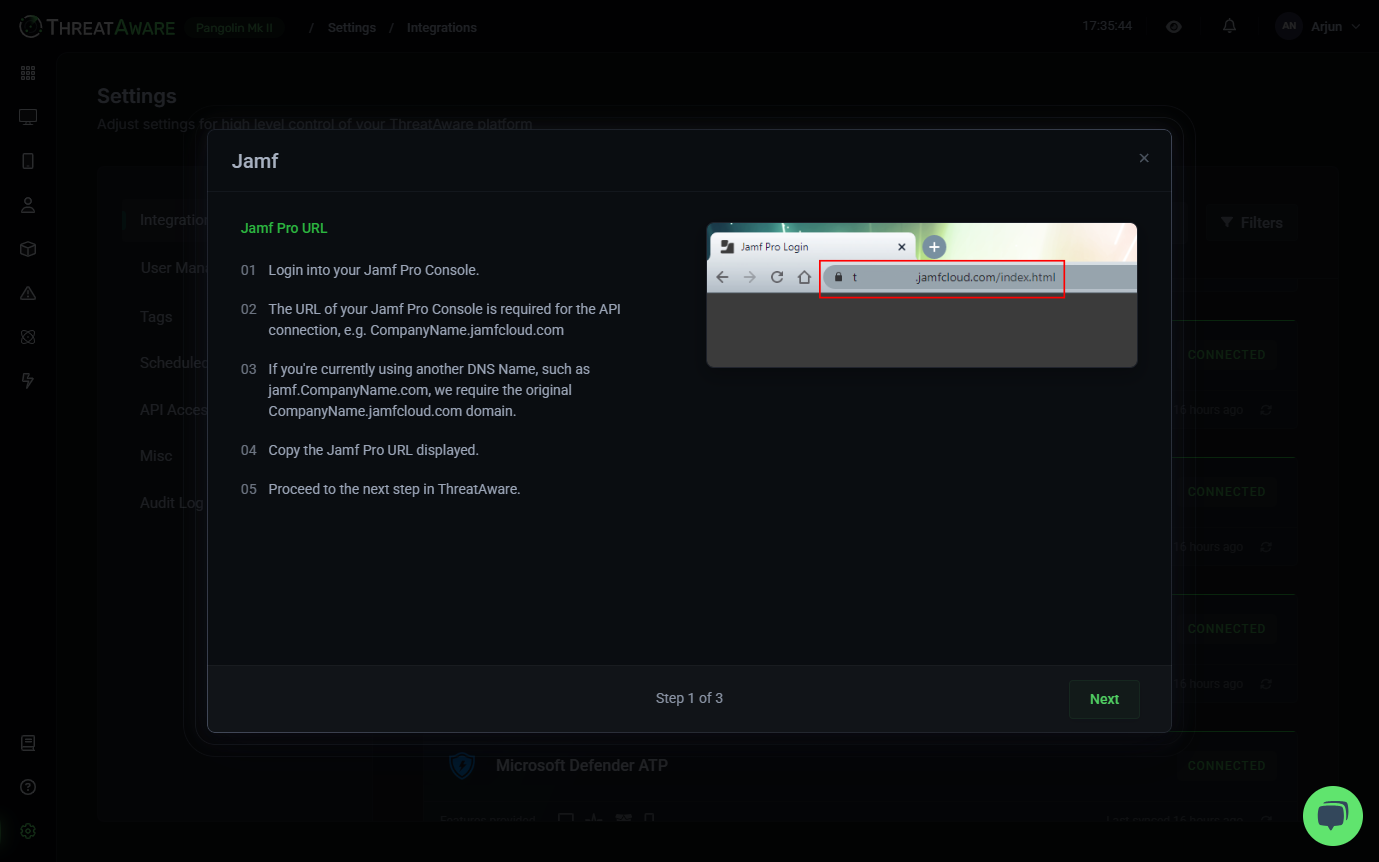 API Integrations Screenshot